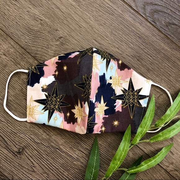 1 Star Moon handmade Floral Face Mask Cotton - Picture 3 of 7